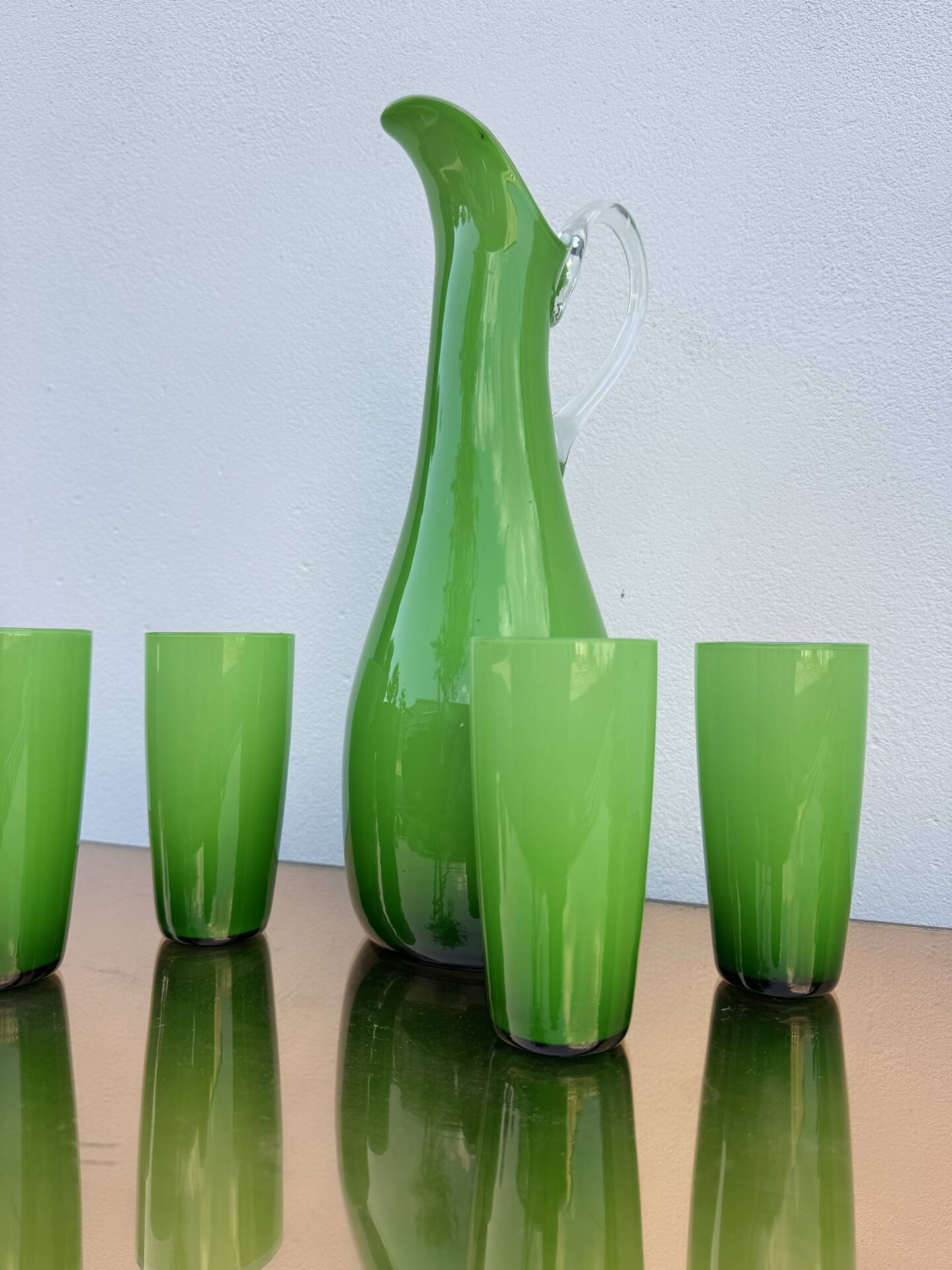 Service of orangeade glass Murano 1960s