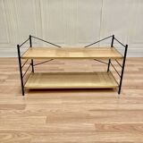 Modular metal and wood shelf design from the 1960s.