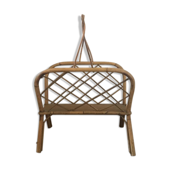 Rattan magazine rack