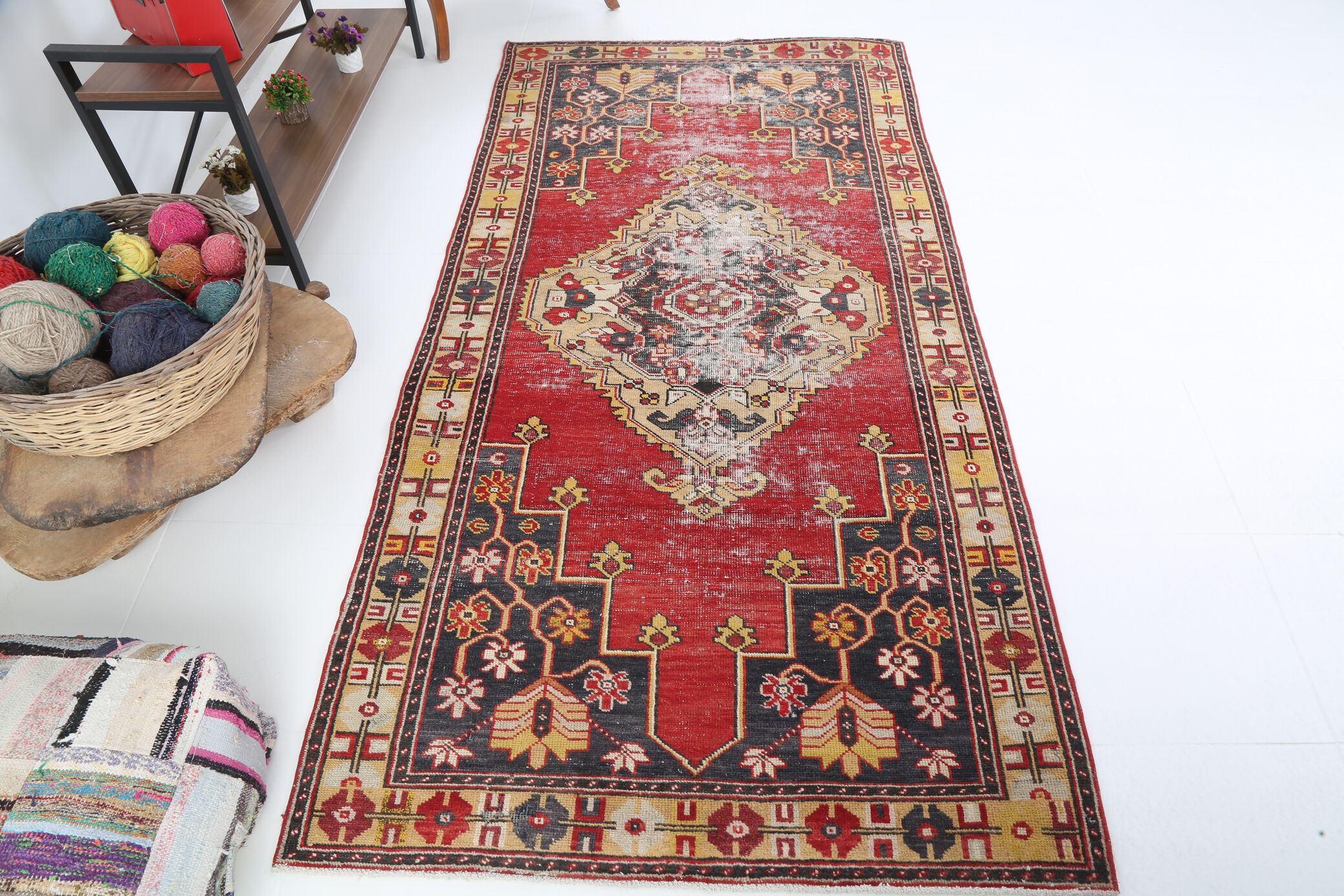 248x123cm red handmade turkish rug