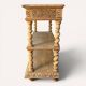 Console chêne brut massif décor végétal sculpté fin XIXe