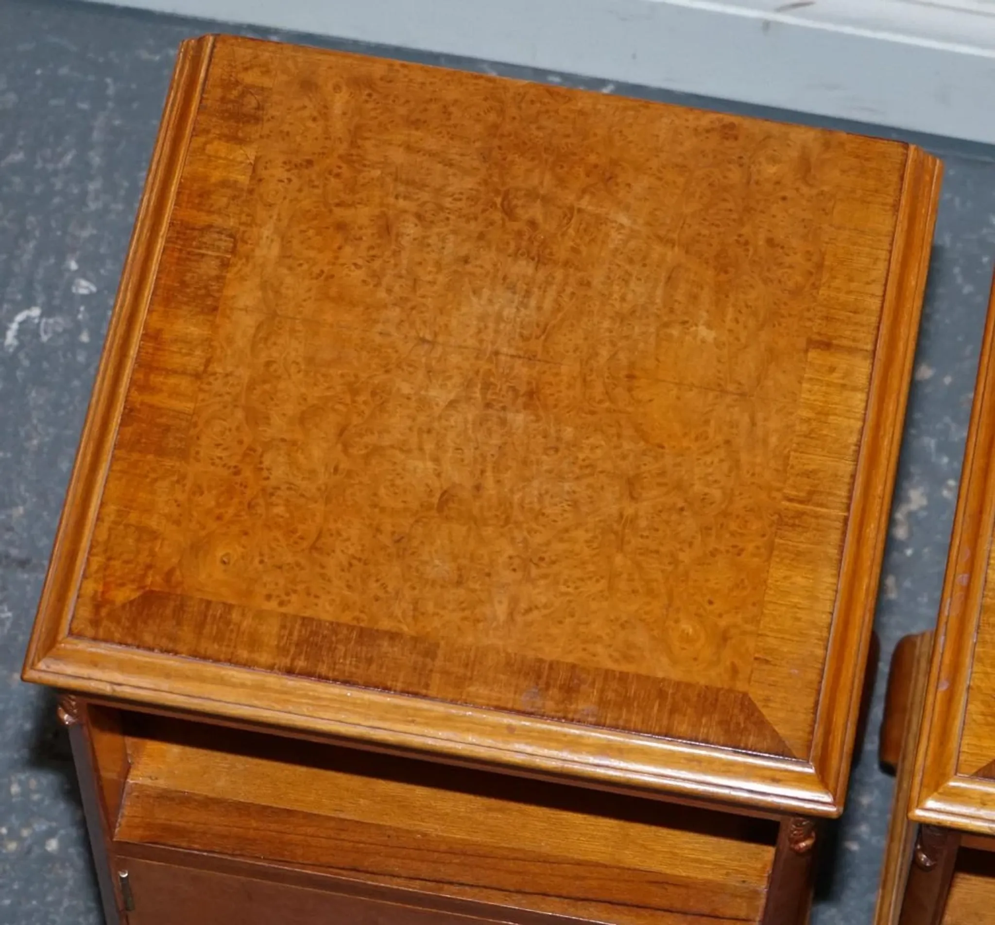 Art Deco Nightstands in Walnut, 1920s, Set of 2