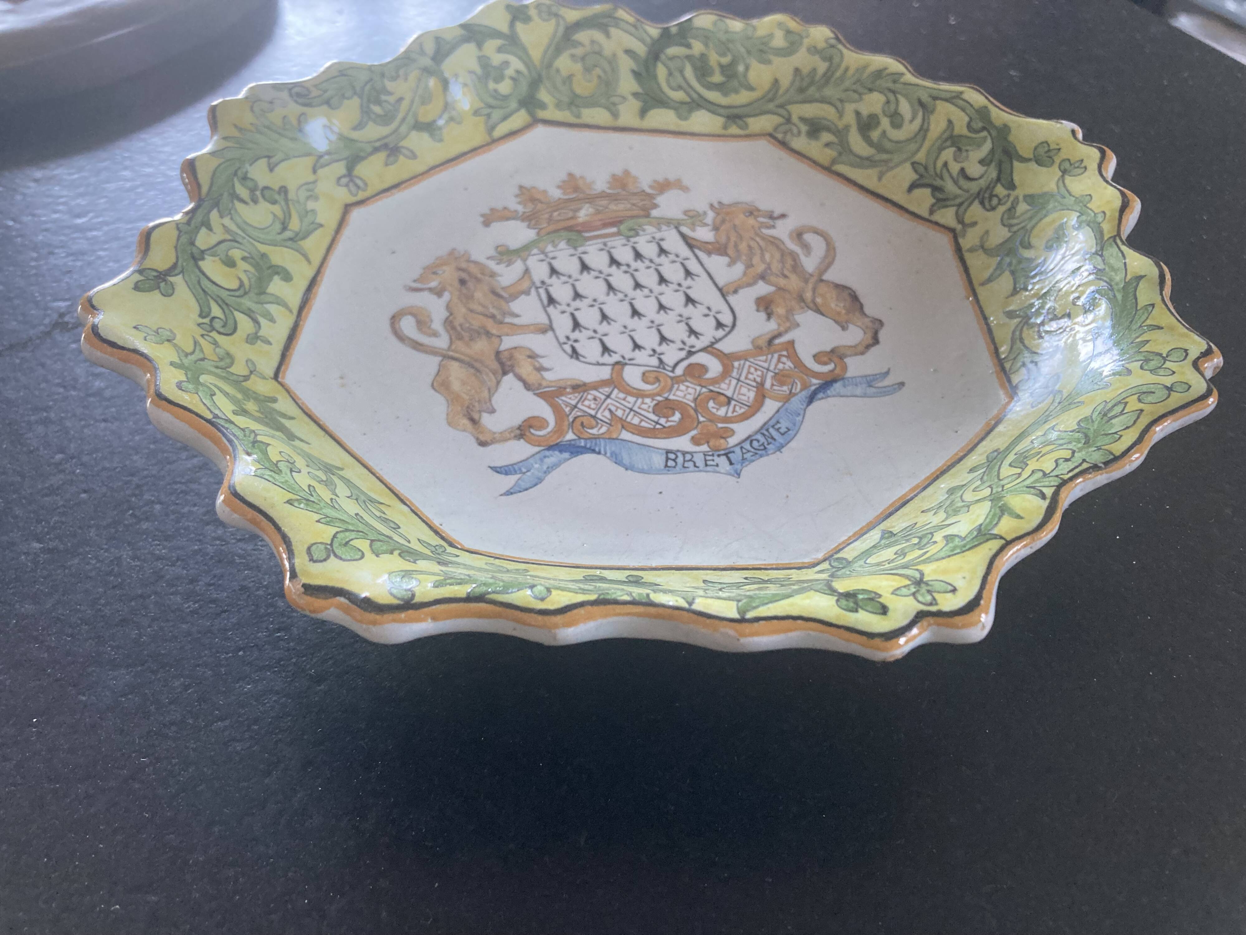 Earthenware plate Porquier