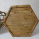 Set of 2 vintage rattan stools