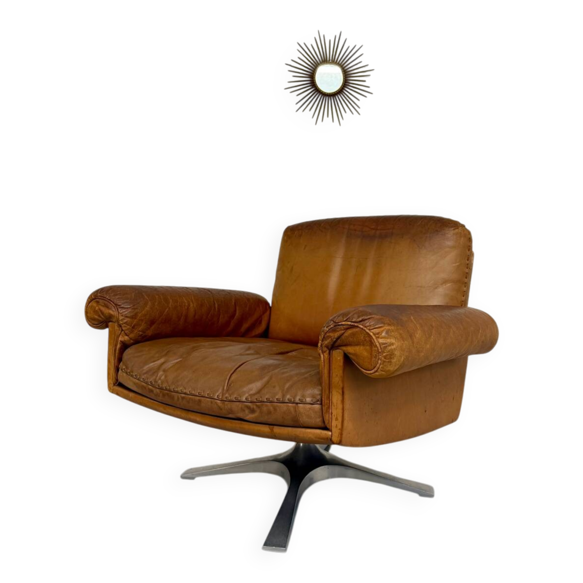Vintage DE SEDE DS-31 brown leather armchair from the 1970s
