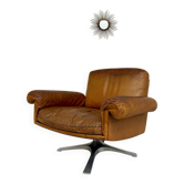 Ancien fauteuil en cuir brun design DE SEDE DS-31 année 70 vintage 