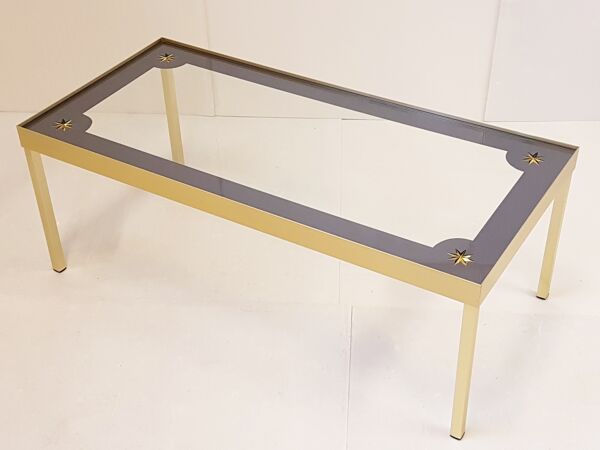 Table basse en aluminium doré 1960 vintage