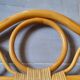 Miroir en bois courbé et rotin