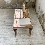 60s coffee table with pink mirror