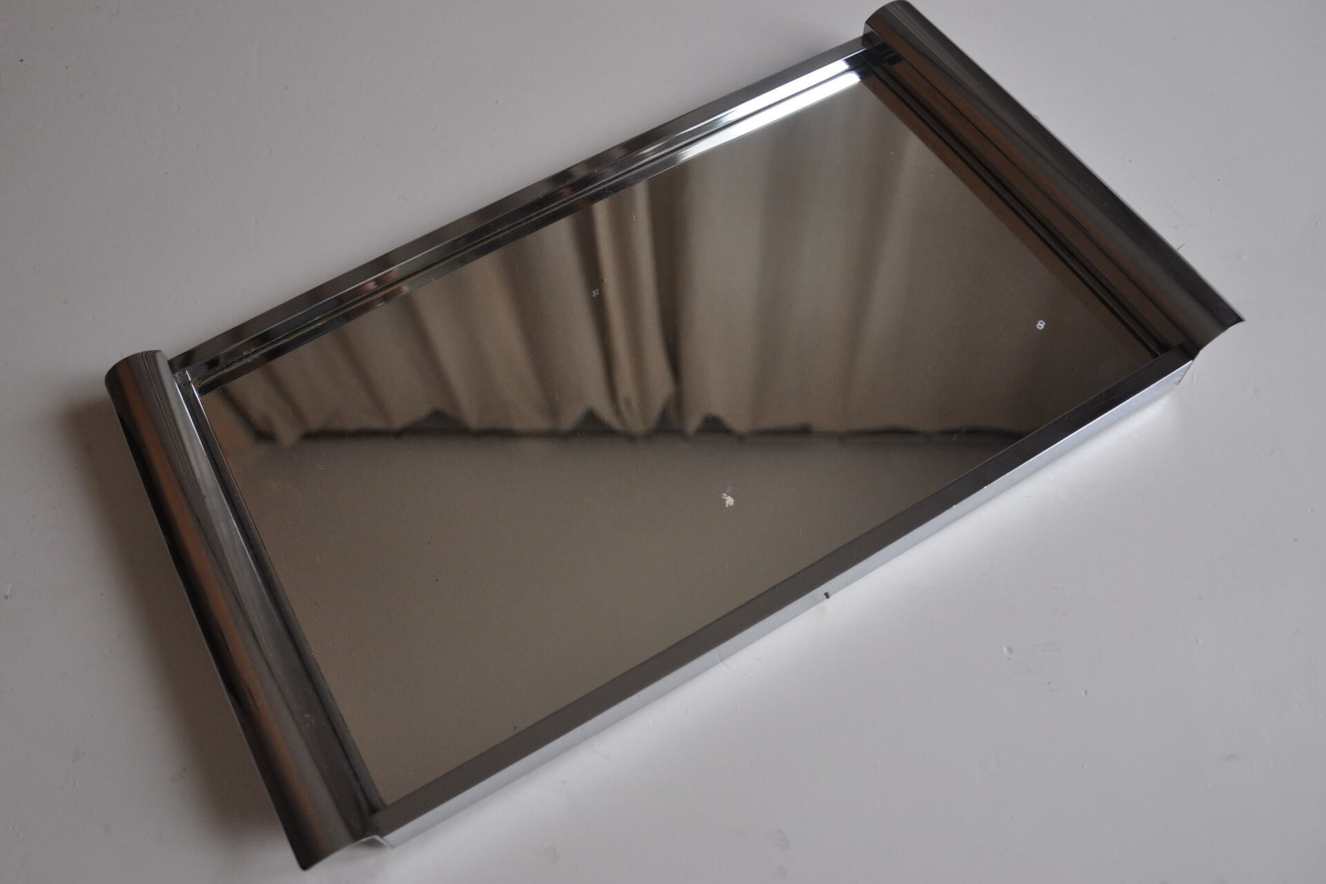 Plateau miroir métal chromé vintage
