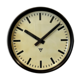Industrial bakelite factory wall clock from Pragotron, 1960s
