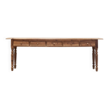 Console victorienne allongée en pin mélis méditerranéen — Fin du XIXe siècle