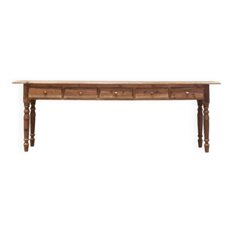 Console victorienne allongée en pin mélis méditerranéen — Fin du XIXe siècle