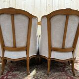 Beige Louis XV style salon sofa and pair of armchairs.