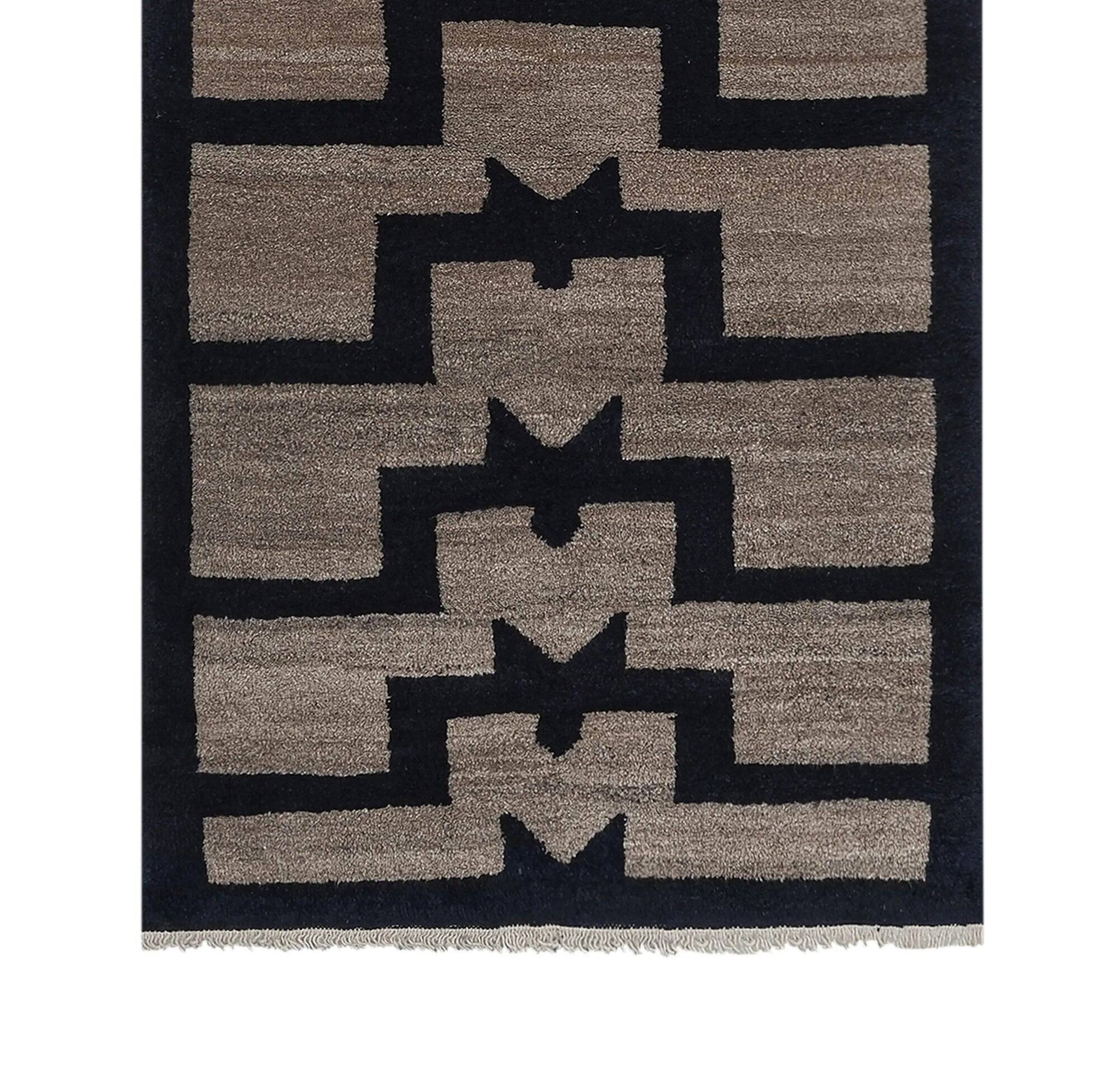 Vintage Turkish handmade rug 86x211 cm