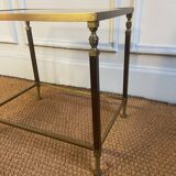Brass and smoked glass side table, 1970