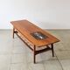 Teak coffee table by Louis Van Teeffelen with tile inlay.