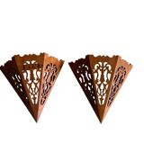 Paire d’appliques murales en bois
