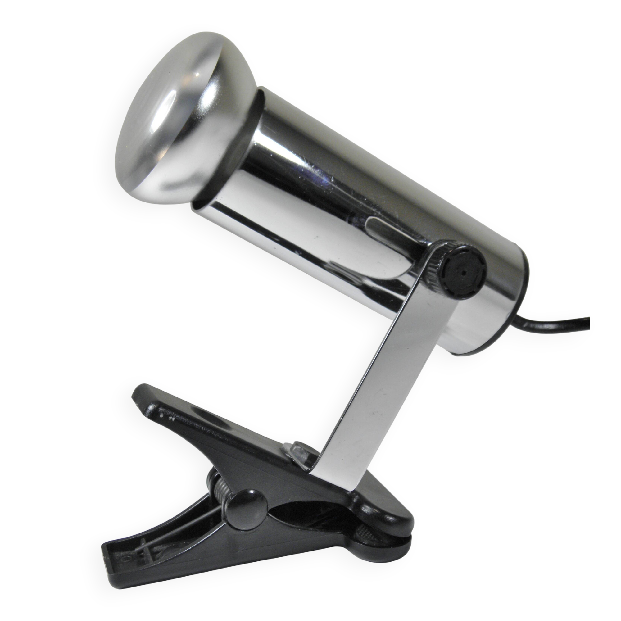 1980s Chrome Metal Clip-On Spotlight