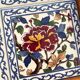 Vintage wooden and earthenware tray from Gien with Peonies decor