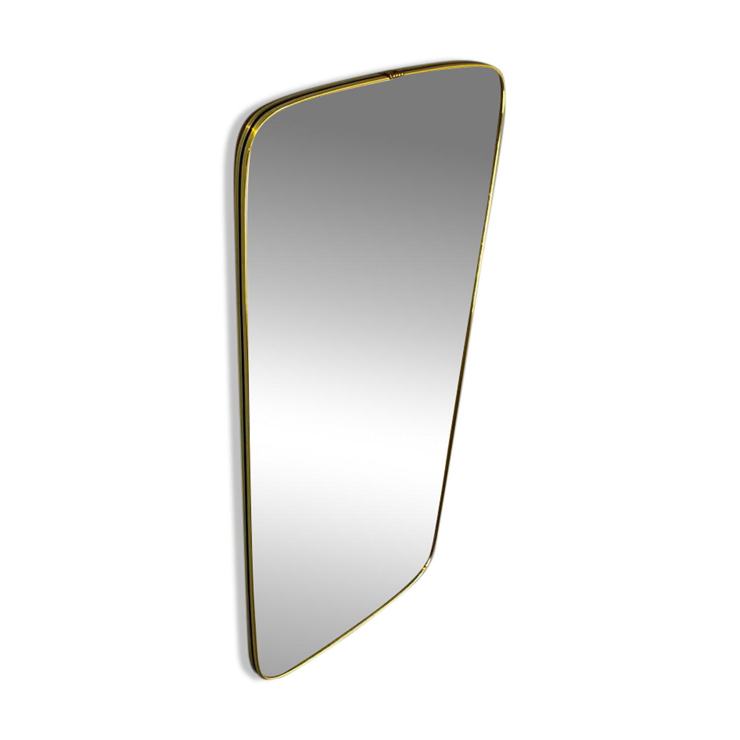 Vintage wall mirror with brass frame from the 60s, 35cm x 77cm
