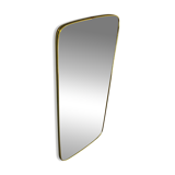 Vintage wall mirror with brass frame from the 60s, 35cm x 77cm