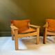 Natura armchair in pine and leather - Karin Mobring for Ikea, 1970