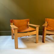 Natura armchair in pine and leather - Karin Mobring for Ikea, 1970