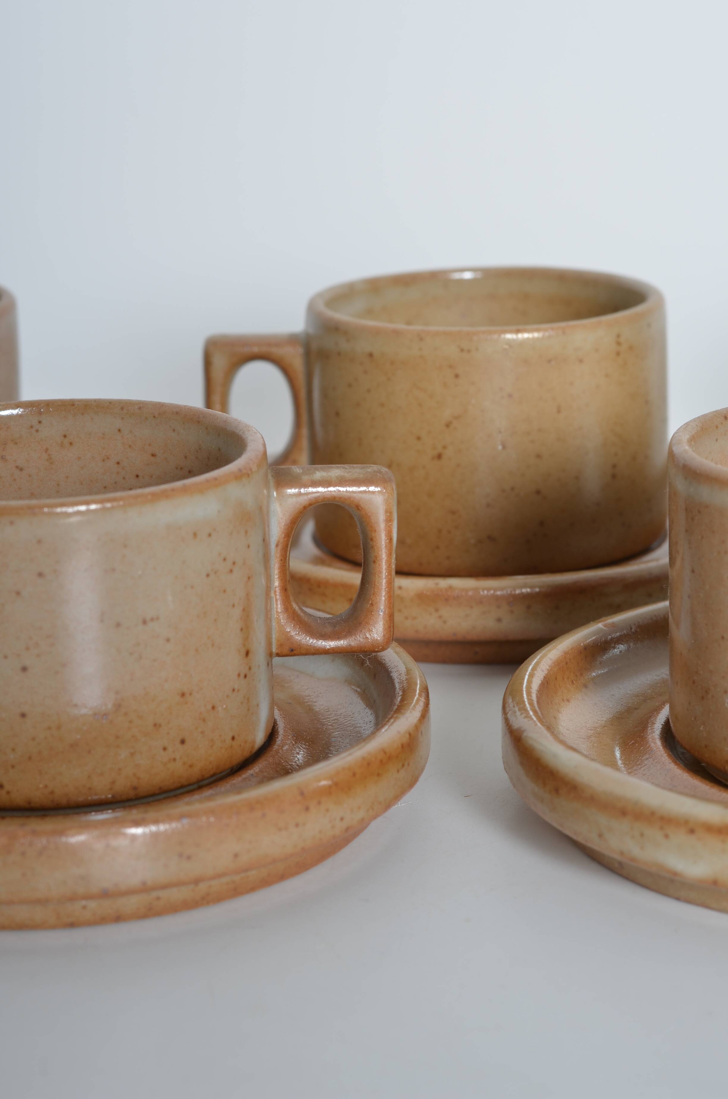 Modernist Brenne stoneware coffee cups