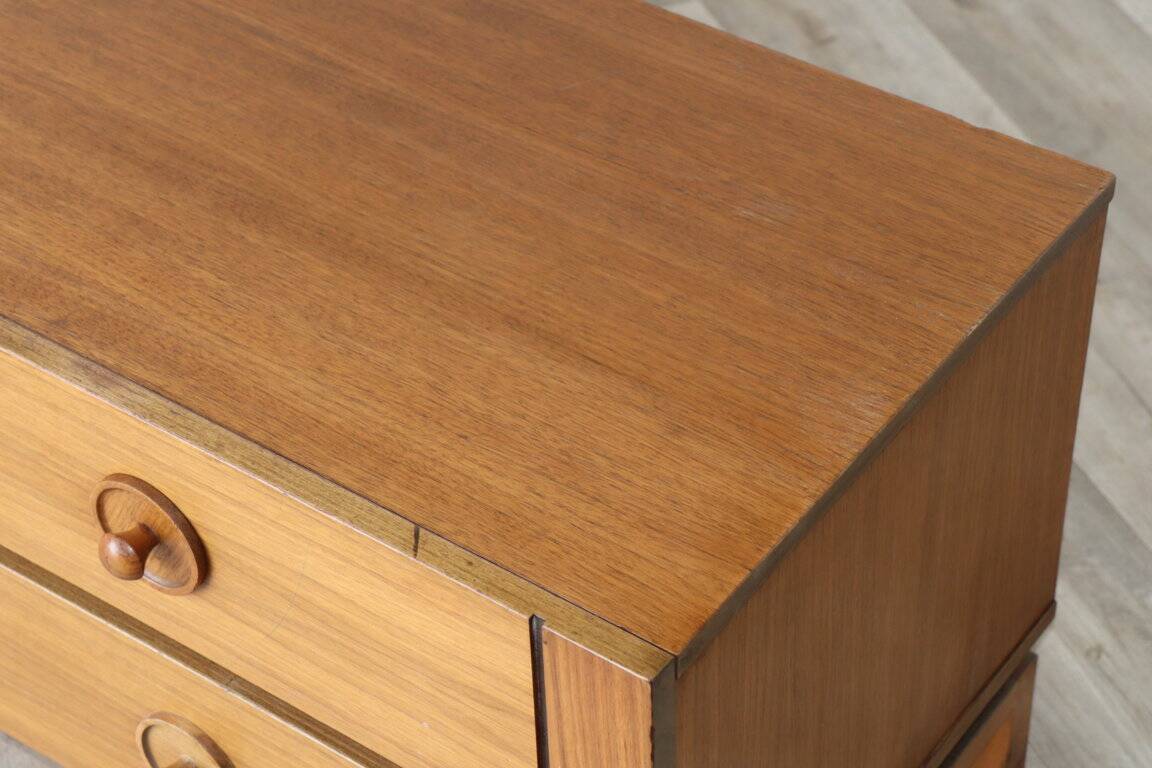 Vintage low teak sideboard, 1970