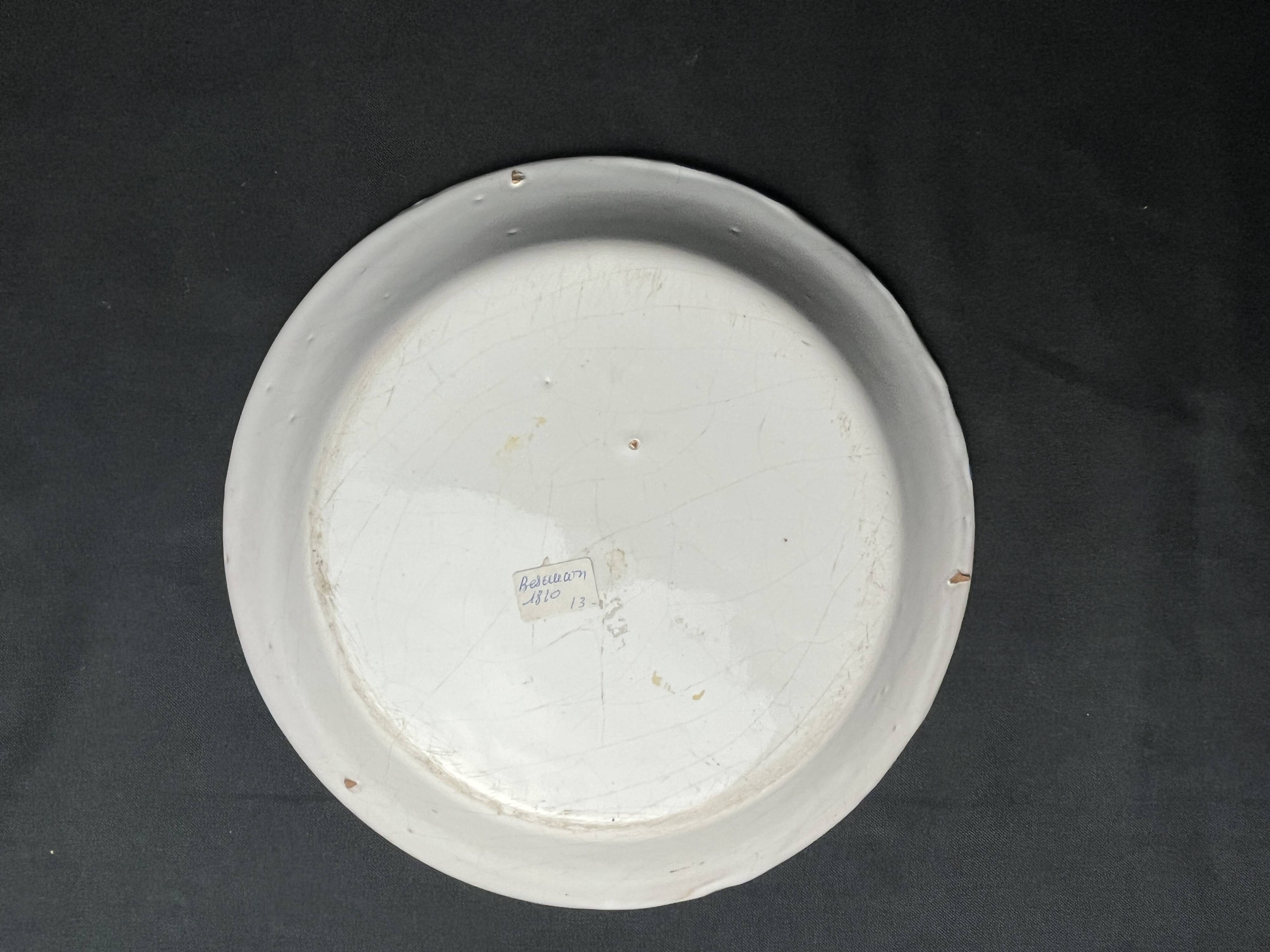 Besançon, dish decorated with a blue eagle, early 19th century