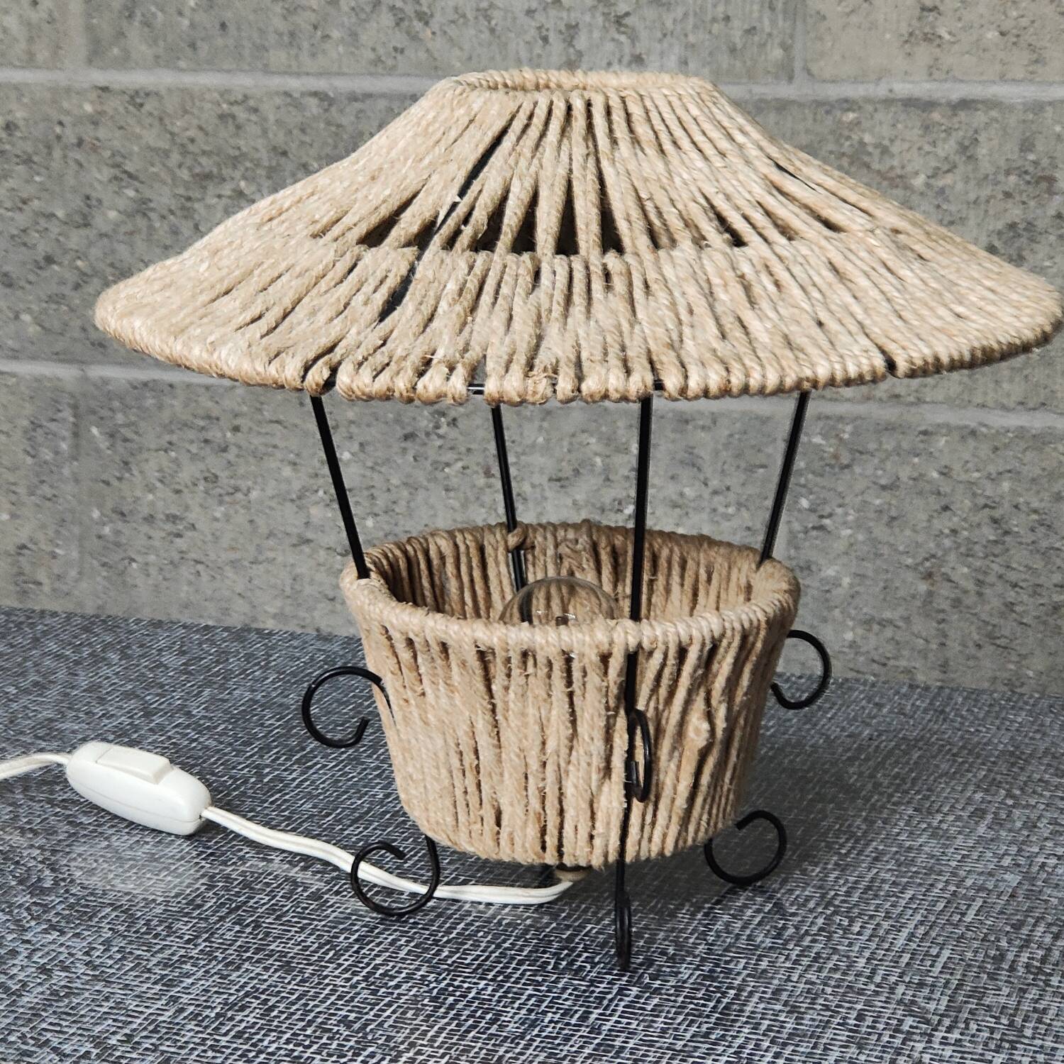 Metal and rope lamp 1960