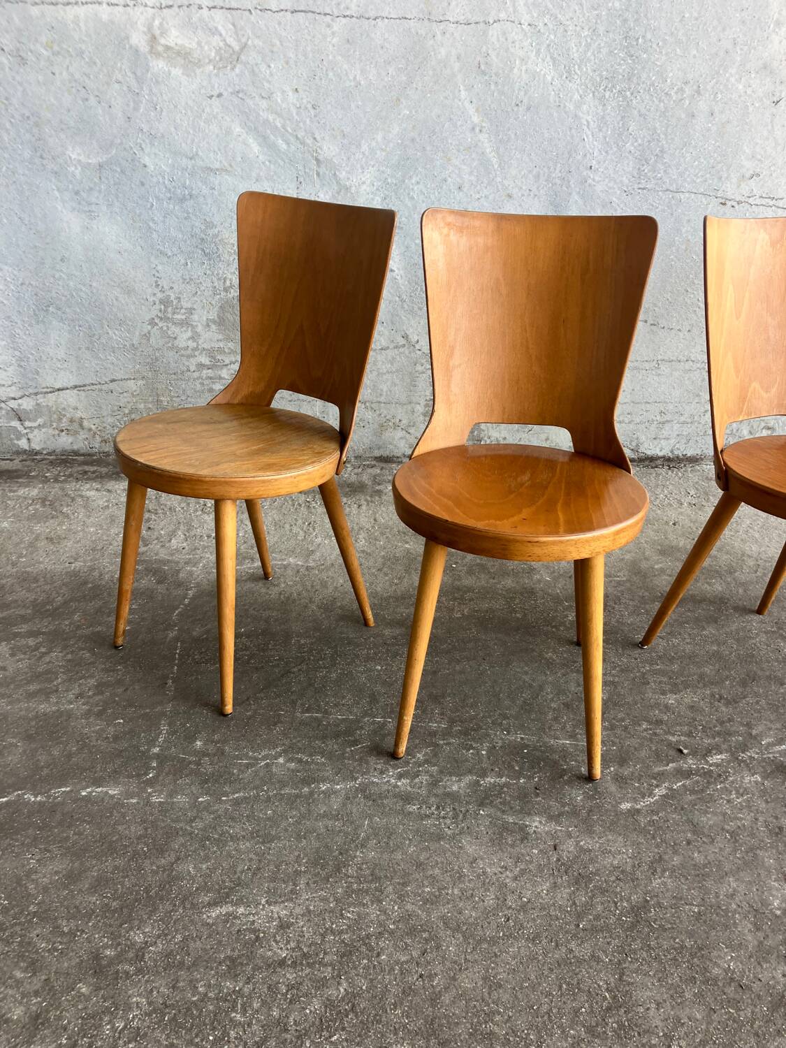 Set of 4 Baumann bistro chairs, 1960s