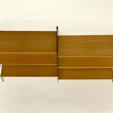 Antique Large Double Wall Shelf - Metal & Wood - 50/60's