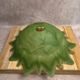 Large vintage marbled green glass lampshade – star-shaped flower design – 35 cm