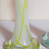 Duo of makora blown glass soliflores (krosno, poland) 1970s