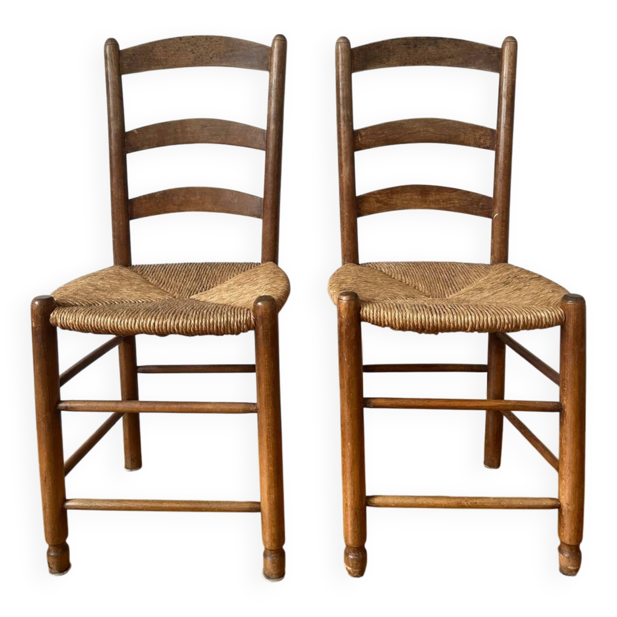 Paire de chaises paillées
