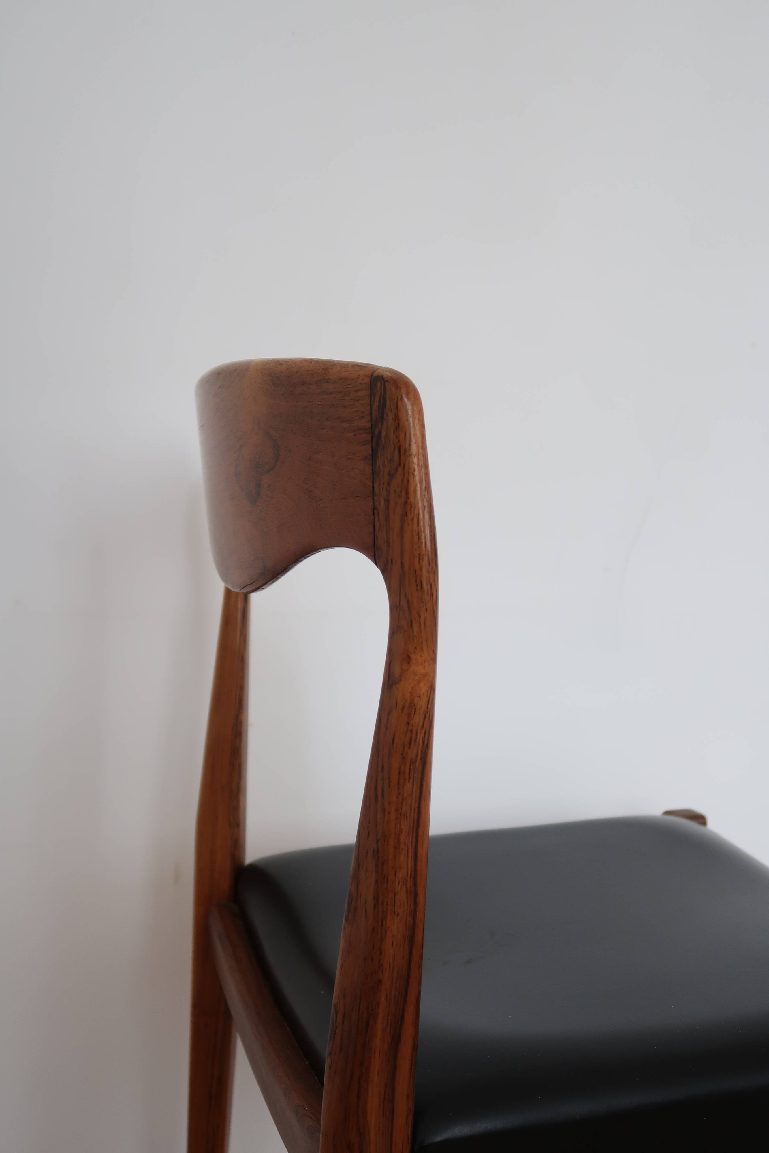 Lot de 8 chaises scandinaves palissandre skaï