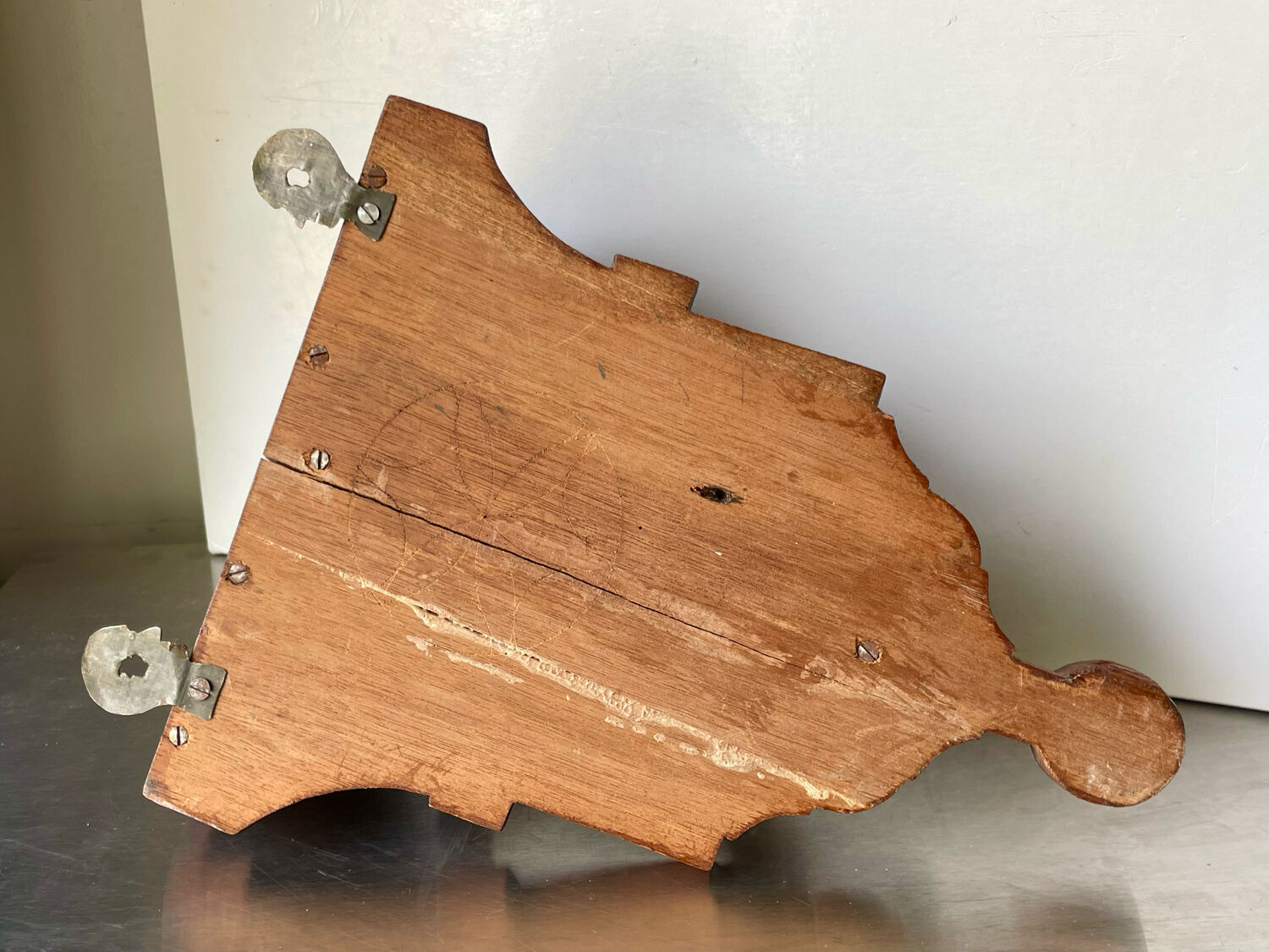 Antique Wooden Wall Console Bracket with geometric carvings