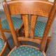 4 solid wood dining chairs with green fabric Louis Philippe 198