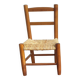 Chaise enfant vintage en bois et paille