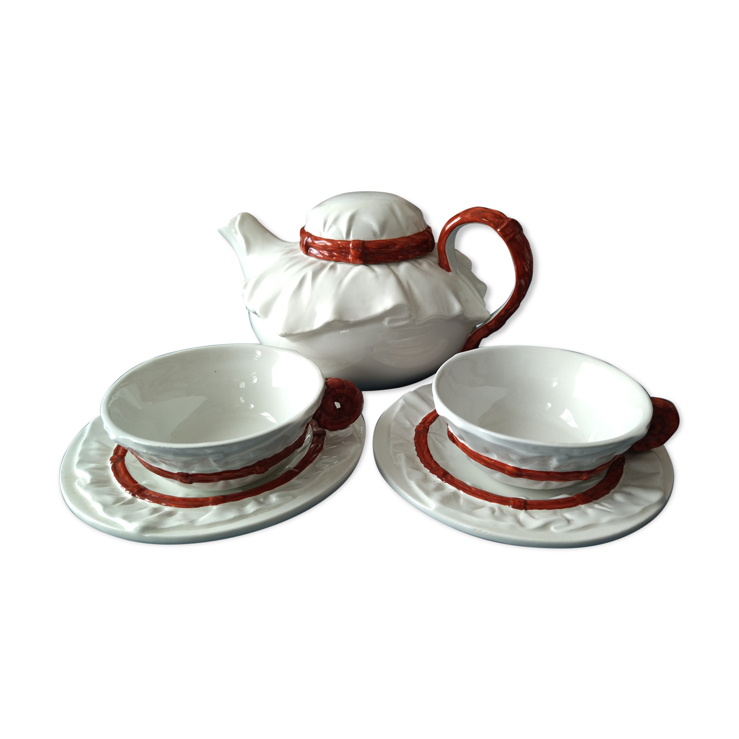 Tea set 2 people Chaumette in vintage ceramic
