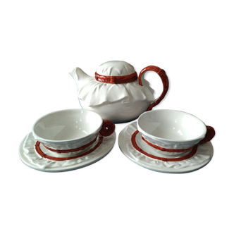 Tea set 2 people Chaumette in vintage ceramic