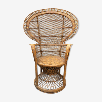 Fauteuil dit “Emmanuelle ” en rotin XXL années 1960