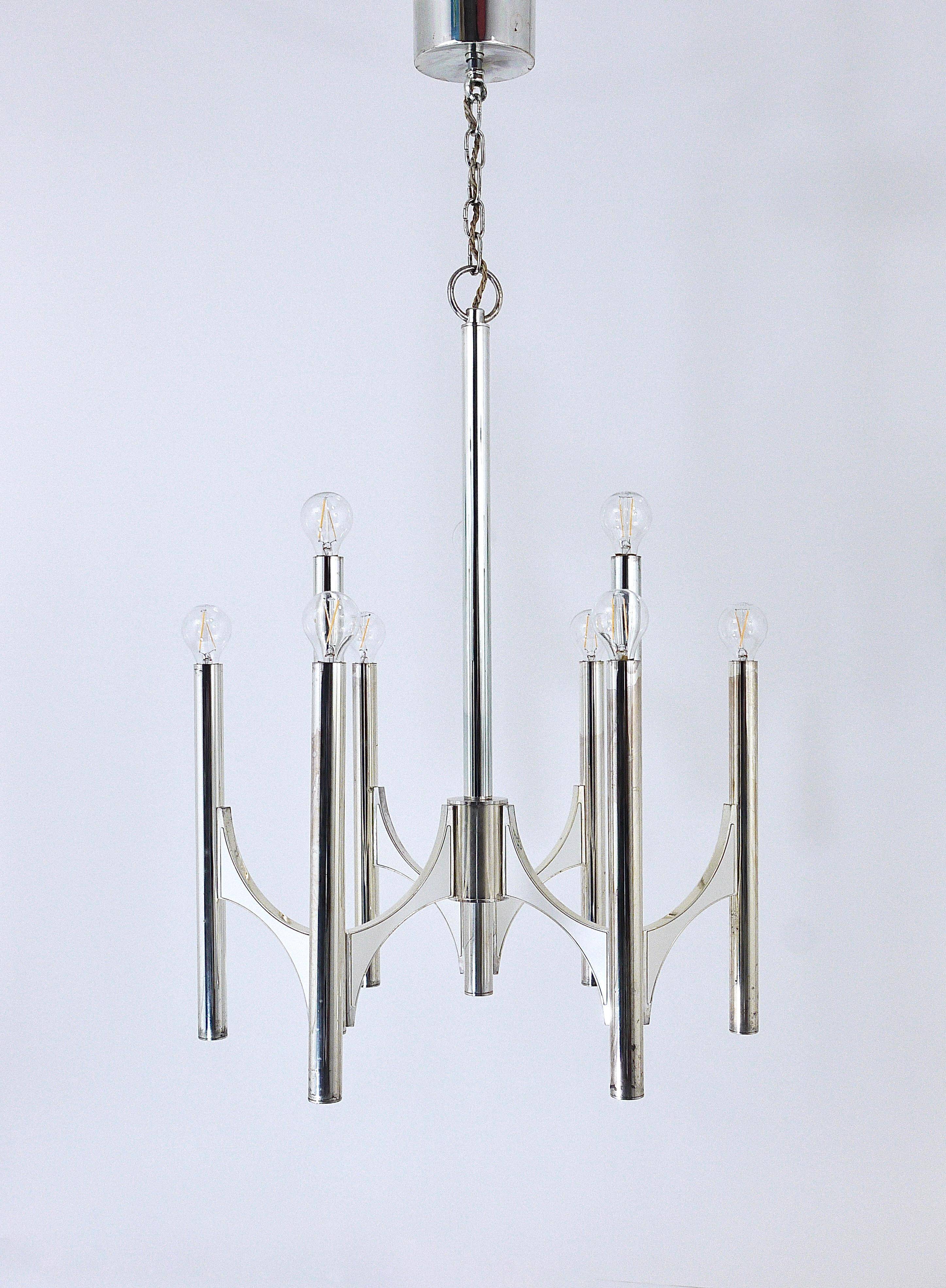 Mid-Century Lustre Gaetano Sciolari Sirius Silvered, Lightolier, Italy