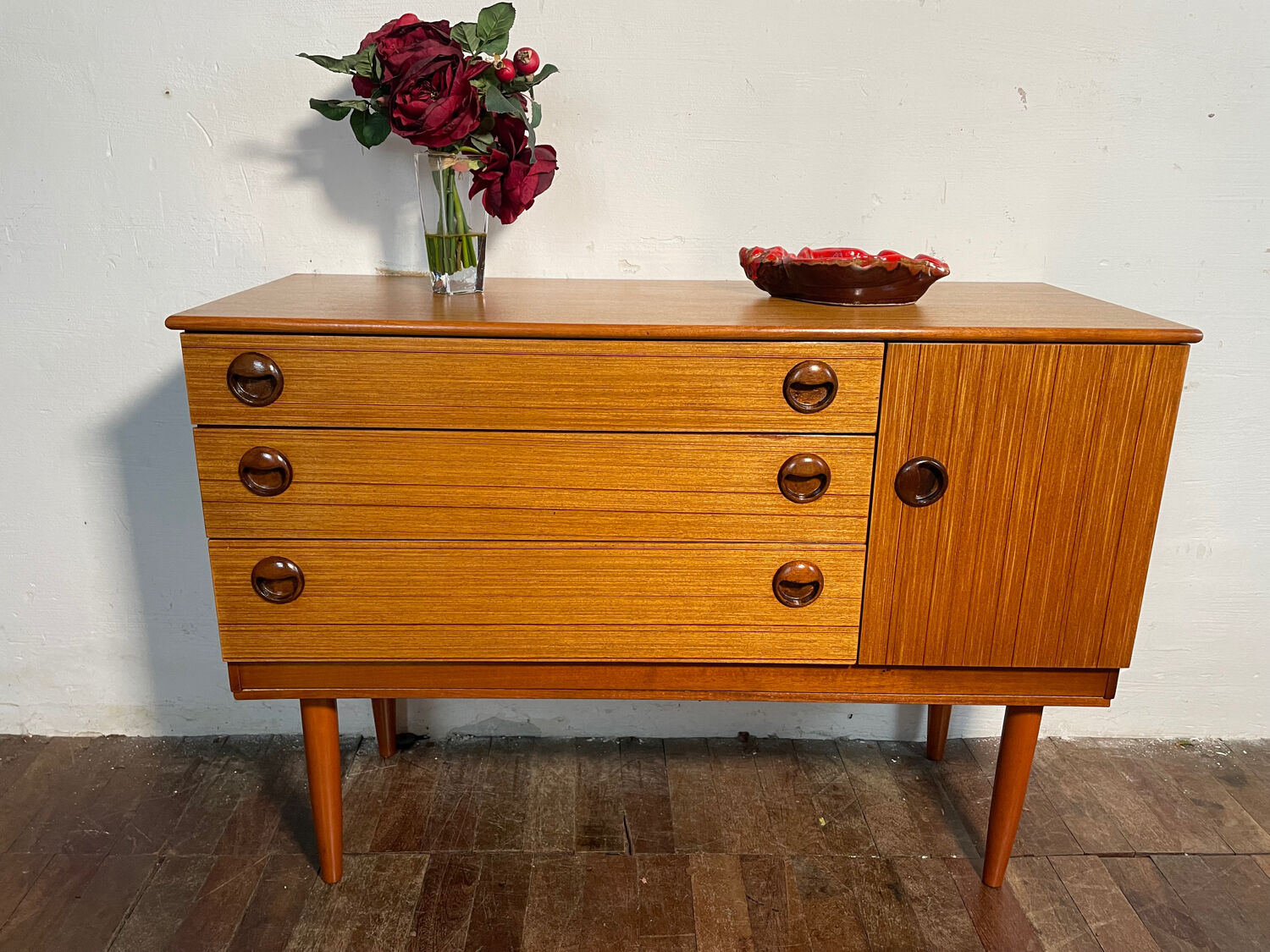 Mid century retro vintage sideboard teak by schreiber 1960