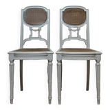 Pair Of Louis XVI Ceremonial Chairs In Lacquered Wood