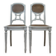 Pair Of Louis XVI Ceremonial Chairs In Lacquered Wood