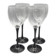Lot de 4 verres à vin Luminarc pied noir