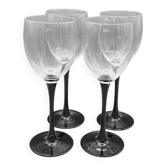 Lot de 4 verres à vin Luminarc pied noir